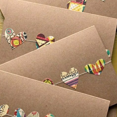 крафтовый конверт декор